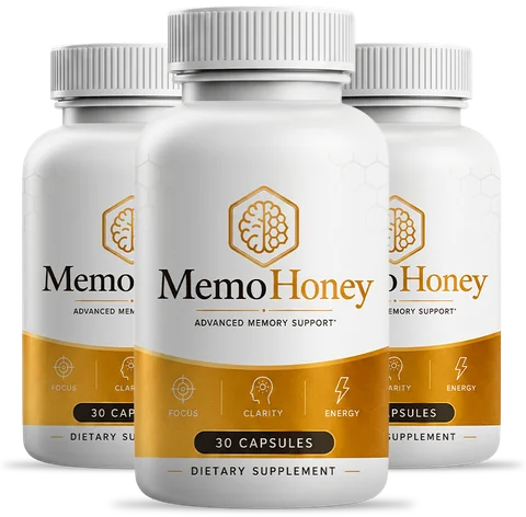 MemoHoney cognitive support capsules three-bottle package